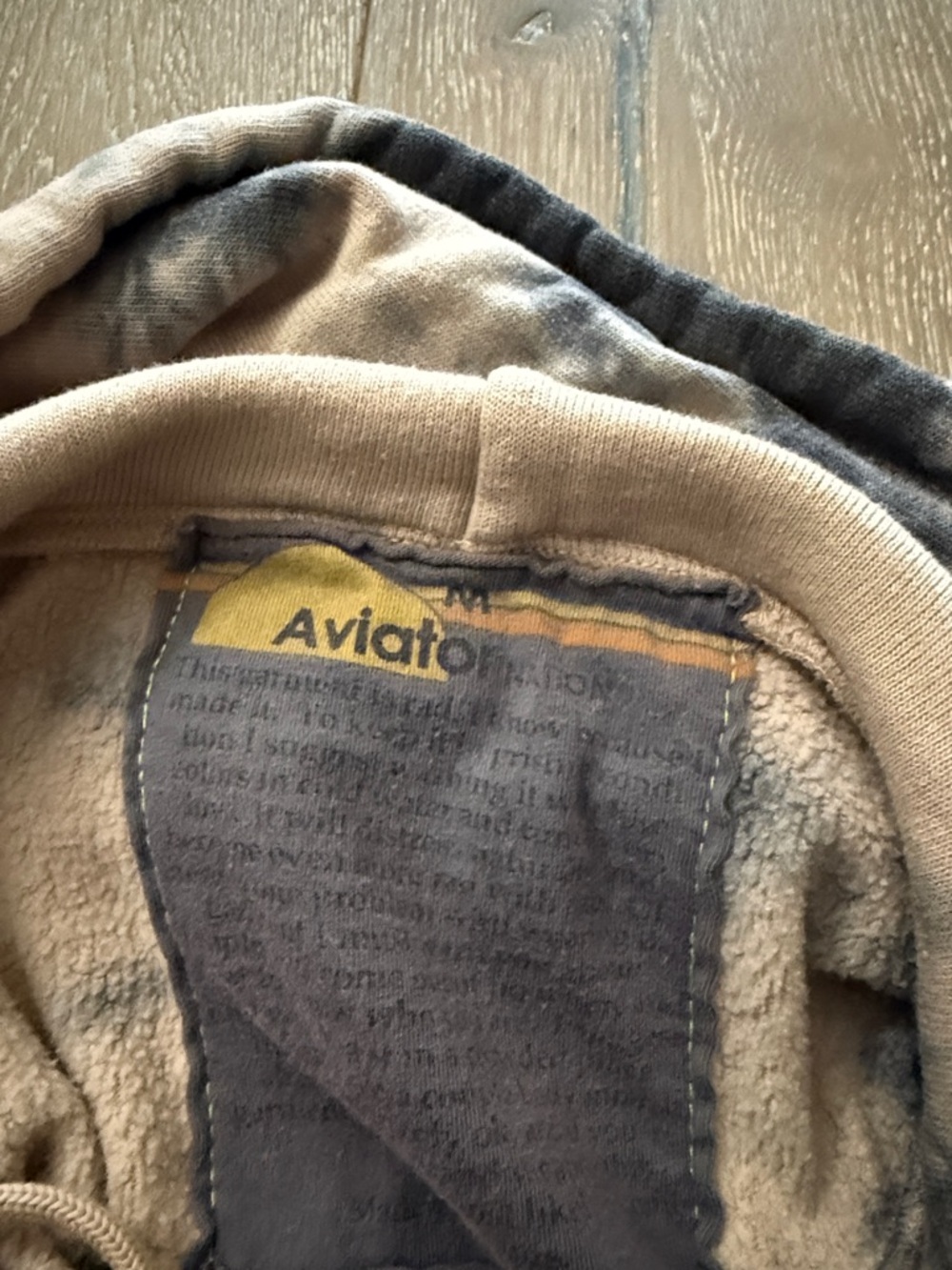 Aviator Nation Black & Cream Tie-Dye Hoodie with Signature Patch - Picture 2 of 4